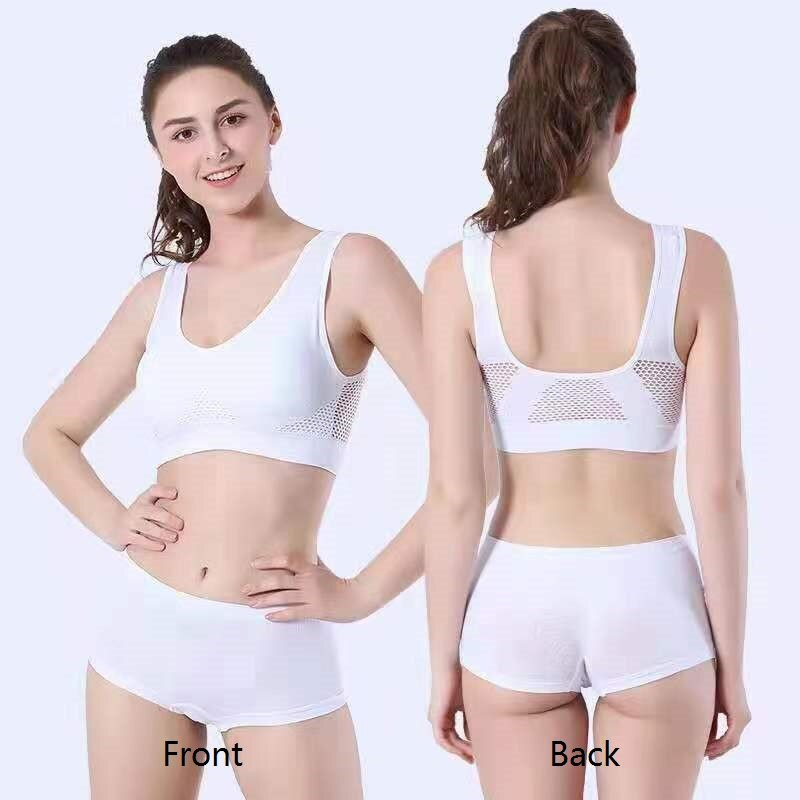 Mesh fără cusături Sutiene pentru femei Camolă Lenjerie de corp Crop Top L XL XXL Negru Alb Piele Culoare pură Sport Sală de sport Alergare Fitness Yoga