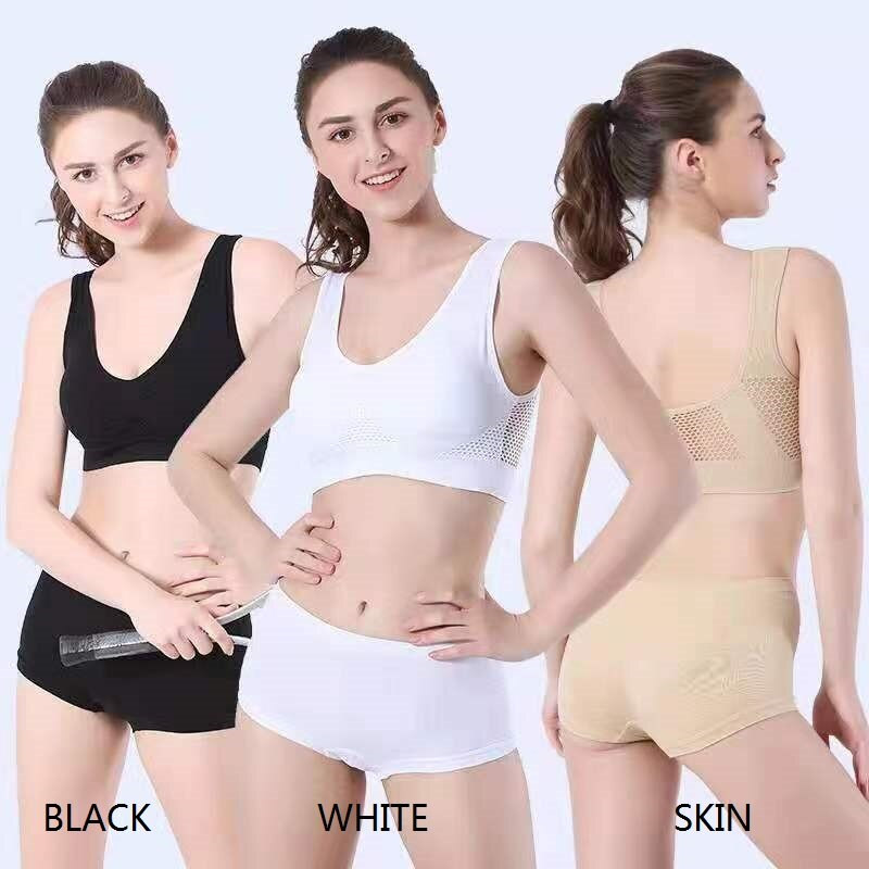 Mesh fără cusături Sutiene pentru femei Camolă Lenjerie de corp Crop Top L XL XXL Negru Alb Piele Culoare pură Sport Sală de sport Alergare Fitness Yoga