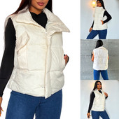 Vestă puf matlasată pentru femei, cu glugă, fără mâneci, căptușită, haină caldă de iarnă