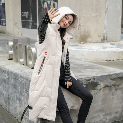 Veste matlasate pentru femei, solide, cu glugă, veste casual, fără mâneci, bumbac adăugat, jachete vintage supradimensionate, cu lungime medie, topuri pentru femei