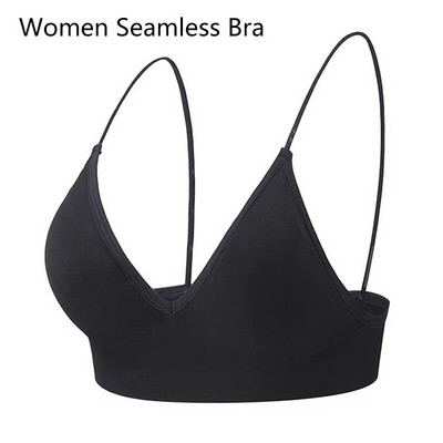 Női zökkenőmentes melltartó Camisole fehérnemű fekete kék SML légáteresztő V nyakú Gather Up Sport Fitness jóga alkalmi