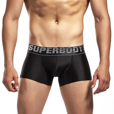 SUPERBODY Brand Sjajne bokserice za muškarce Donje rublje Seksi muške gaće niskog struka Glatke bokserice Gaćice Donje rublje Bokserice Hot