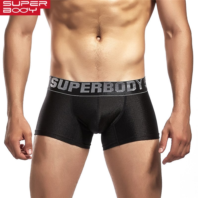 SUPERBODY Brand Sjajne bokserice za muškarce Donje rublje Seksi muške gaće niskog struka Glatke bokserice Gaćice Donje rublje Bokserice Hot