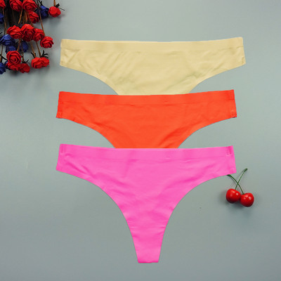 Chiloți sexy tanga Femei Lenjerie de corp fără cusături Sport T-back din mătase moale de gheață Set chiloți pentru fete cu talie joasă 3 buc/lot Mărime S-XL