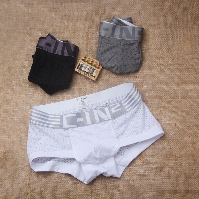 Lenjerie de corp pentru bărbați de marcă de stil nou, slip pentru bărbați, mătase de gheață, modă pentru tineret, confortabil, subțire, fără sudură, boxeri modali.