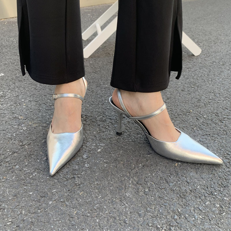 Aneikeh 2024. modne seksi lakirane cipele s visokom potpeticom Ženska vjenčanica s jednom cipelom na šiljate otvorene pete.