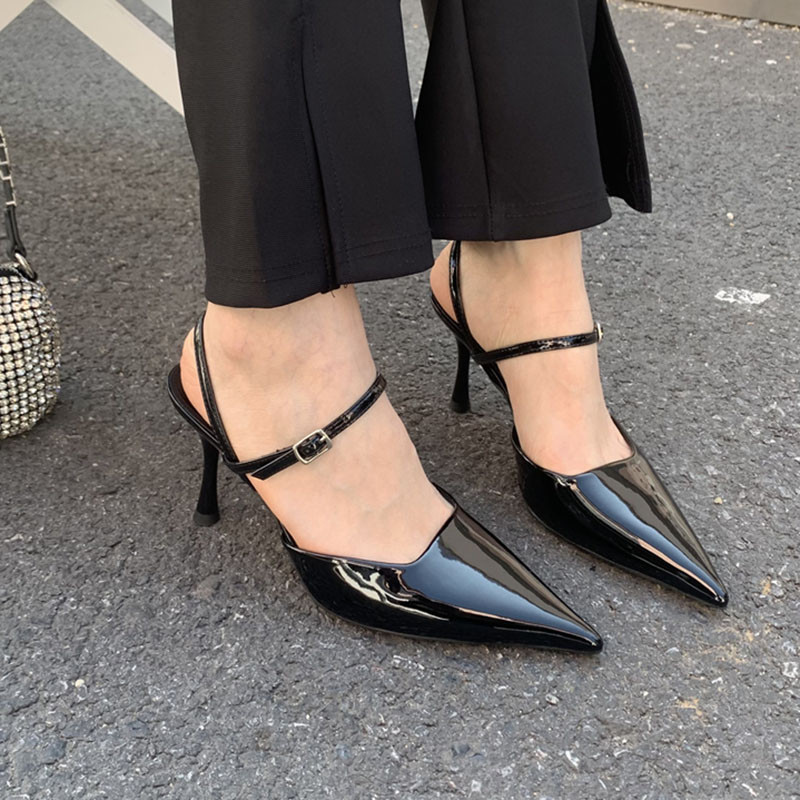 Aneikeh 2024. modne seksi lakirane cipele s visokom potpeticom Ženska vjenčanica s jednom cipelom na šiljate otvorene pete.