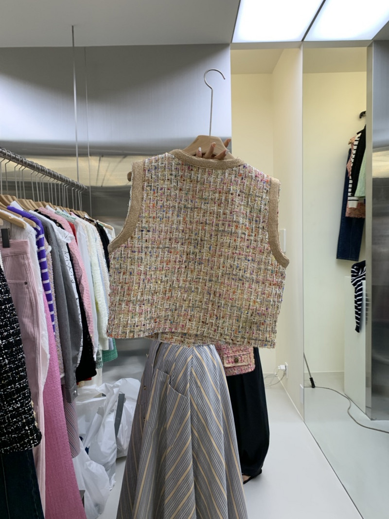 Nová jesenná vesta s vôňou retro krátkych rukávov, pletená vesta s jedným gombíkom