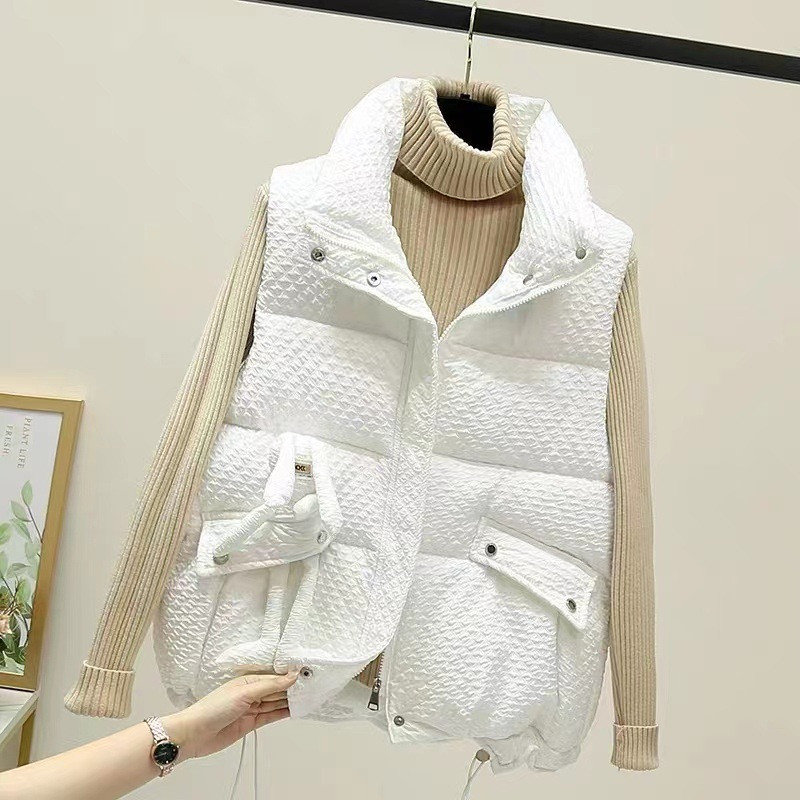 Vestă agățată de iepuraș de toamnă iarnă 2022 pentru femei, cu guler scurt, vestă caldă pentru student