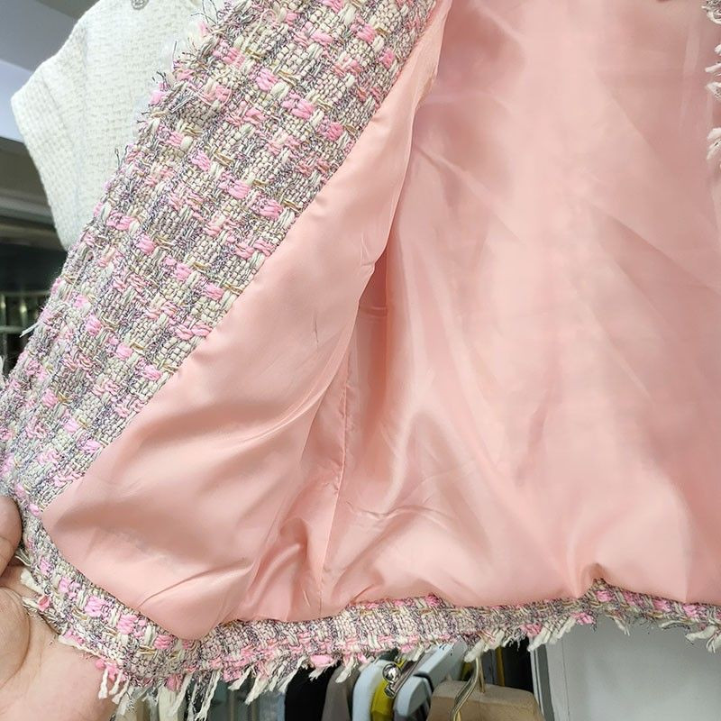 Prsluk od tvida s kićankama s jednorednim kopčanjem i V-izrezom Ženska proljeće ljeto Nova jakna s prslukom