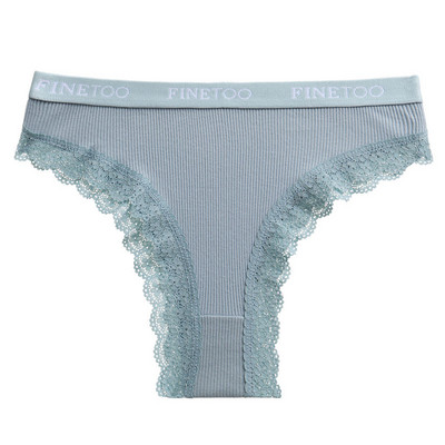 FINETOO Chiloți din bumbac pentru femei, M-2XL, sexy, slipi din dantelă, curea pentru femeie, cu litere, Brazilia, lenjerie de corp pentru fete, chiloți mari, lenjerie