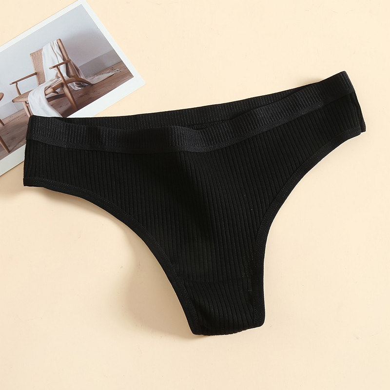 Bešavne ženske rebraste pamučne tange od 3 komada, jednostavne ženske bikini gaćice s niskim strukom, donje rublje za sportske djevojke, veličina M-XXL