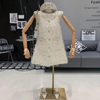 Γυναικείο αμάνικο γυναικείο φόρεμα 2023 με ιδιοσυγκρασία με φούντα τουίντ με αρωματικό στυλ