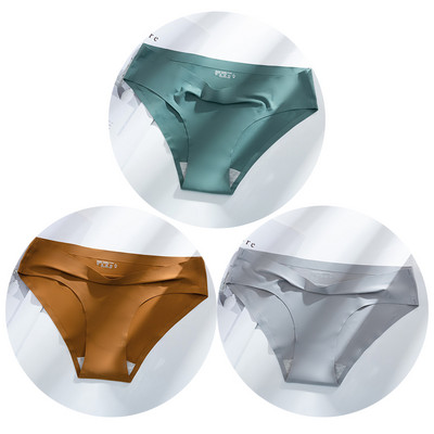 TrowBridge 3 vnt. / rinkinys, vienspalviai moteriškos kelnaitės kvėpuojančios besiūlės apatinės šilko satino seksualios kelnaitės plonas jaukus apatinis trikotažas Karštas išpardavimas