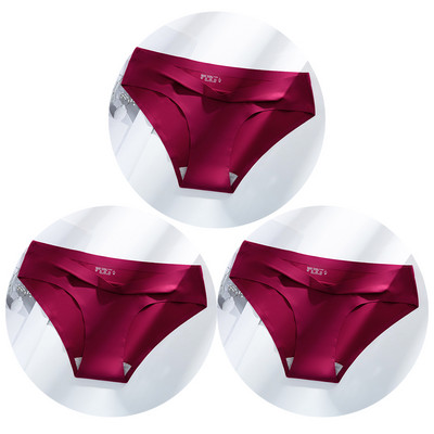 TrowBridge 3 vnt. / rinkinys, vienspalviai moteriškos kelnaitės kvėpuojančios besiūlės apatinės šilko satino seksualios kelnaitės plonas jaukus apatinis trikotažas Karštas išpardavimas