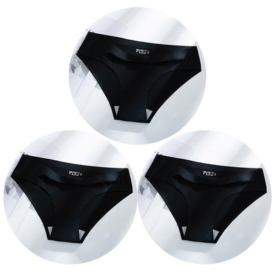 TrowBridge 3 vnt. / rinkinys, vienspalviai moteriškos kelnaitės kvėpuojančios besiūlės apatinės šilko satino seksualios kelnaitės plonas jaukus apatinis trikotažas Karštas išpardavimas