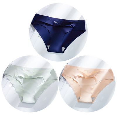 TrowBridge 3 vnt. / rinkinys, vienspalviai moteriškos kelnaitės kvėpuojančios besiūlės apatinės šilko satino seksualios kelnaitės plonas jaukus apatinis trikotažas Karštas išpardavimas