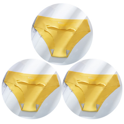 TrowBridge 3 vnt. / rinkinys, vienspalviai moteriškos kelnaitės kvėpuojančios besiūlės apatinės šilko satino seksualios kelnaitės plonas jaukus apatinis trikotažas Karštas išpardavimas