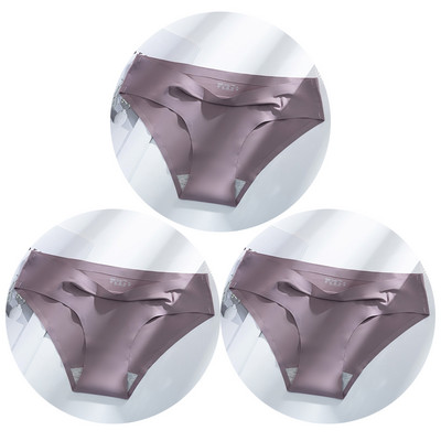 TrowBridge 3 vnt. / rinkinys, vienspalviai moteriškos kelnaitės kvėpuojančios besiūlės apatinės šilko satino seksualios kelnaitės plonas jaukus apatinis trikotažas Karštas išpardavimas