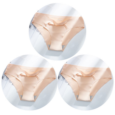 TrowBridge 3 vnt. / rinkinys, vienspalviai moteriškos kelnaitės kvėpuojančios besiūlės apatinės šilko satino seksualios kelnaitės plonas jaukus apatinis trikotažas Karštas išpardavimas