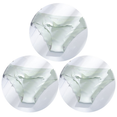 TrowBridge 3 vnt. / rinkinys, vienspalviai moteriškos kelnaitės kvėpuojančios besiūlės apatinės šilko satino seksualios kelnaitės plonas jaukus apatinis trikotažas Karštas išpardavimas