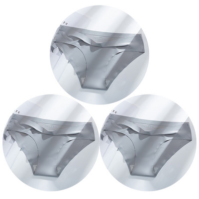 TrowBridge 3 vnt. / rinkinys, vienspalviai moteriškos kelnaitės kvėpuojančios besiūlės apatinės šilko satino seksualios kelnaitės plonas jaukus apatinis trikotažas Karštas išpardavimas