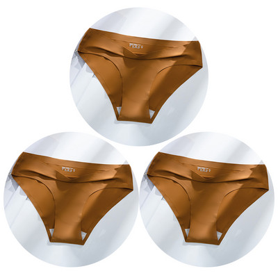 TrowBridge 3 vnt. / rinkinys, vienspalviai moteriškos kelnaitės kvėpuojančios besiūlės apatinės šilko satino seksualios kelnaitės plonas jaukus apatinis trikotažas Karštas išpardavimas