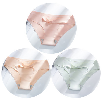 TrowBridge 3 vnt. / rinkinys, vienspalviai moteriškos kelnaitės kvėpuojančios besiūlės apatinės šilko satino seksualios kelnaitės plonas jaukus apatinis trikotažas Karštas išpardavimas