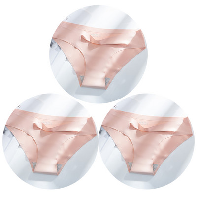 TrowBridge 3 vnt. / rinkinys, vienspalviai moteriškos kelnaitės kvėpuojančios besiūlės apatinės šilko satino seksualios kelnaitės plonas jaukus apatinis trikotažas Karštas išpardavimas
