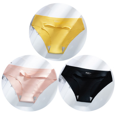 TrowBridge 3 vnt. / rinkinys, vienspalviai moteriškos kelnaitės kvėpuojančios besiūlės apatinės šilko satino seksualios kelnaitės plonas jaukus apatinis trikotažas Karštas išpardavimas