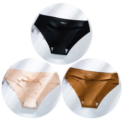 TrowBridge 3 vnt. / rinkinys, vienspalviai moteriškos kelnaitės kvėpuojančios besiūlės apatinės šilko satino seksualios kelnaitės plonas jaukus apatinis trikotažas Karštas išpardavimas