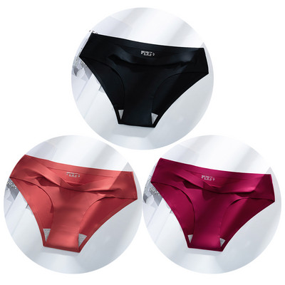 TrowBridge 3 vnt. / rinkinys, vienspalviai moteriškos kelnaitės kvėpuojančios besiūlės apatinės šilko satino seksualios kelnaitės plonas jaukus apatinis trikotažas Karštas išpardavimas