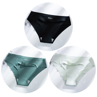 TrowBridge 3 vnt. / rinkinys, vienspalviai moteriškos kelnaitės kvėpuojančios besiūlės apatinės šilko satino seksualios kelnaitės plonas jaukus apatinis trikotažas Karštas išpardavimas