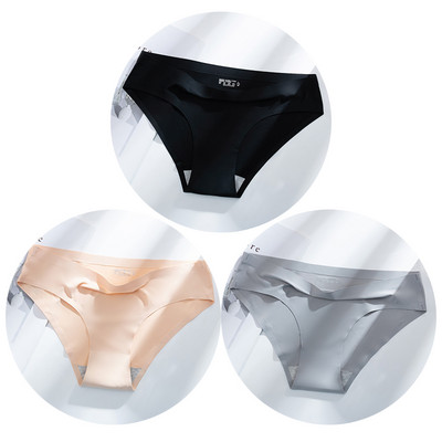 TrowBridge 3 vnt. / rinkinys, vienspalviai moteriškos kelnaitės kvėpuojančios besiūlės apatinės šilko satino seksualios kelnaitės plonas jaukus apatinis trikotažas Karštas išpardavimas