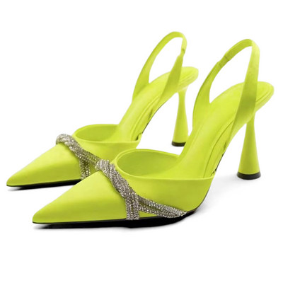 Pantofi de marcă Pompe pentru femei Sandale cu strasuri pentru femei Tocuri înalte Pantofi albi sexy, cu vârf ascuțit, pantofi de nuntă de bal de absolvire pentru femei