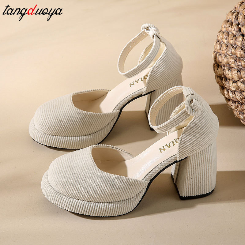 2023 noi pantofi cu toc înalt pentru femei Mary Janes Lolita pantofi cu platformă groasă, sandale, pantofi pentru petrecere de vară, pantofi pentru femei