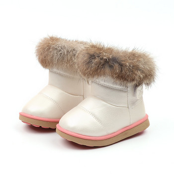 JGSHOWKITO Μπότες για κορίτσια Μόδα μπότες χιονιού για παιδιά Παιδικά μποτάκια από καουτσούκ για νήπια αγόρια κορίτσια νήπια Ζεστή βαμβακερή βελούδινη γούνα
