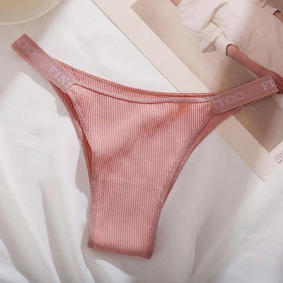 Ženske pamučne bikini tange Ženske seksi FINETOO Letter brazilske gaćice Bešavne intimne gaćice niskog struka Intimno donje rublje