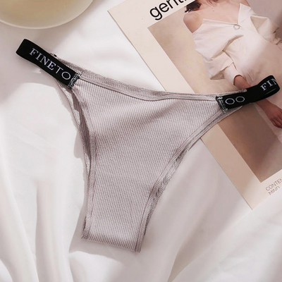 Ženske pamučne bikini tange Ženske seksi FINETOO Letter brazilske gaćice Bešavne intimne gaćice niskog struka Intimno donje rublje