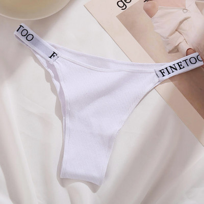 Ženske pamučne bikini tange Ženske seksi FINETOO Letter brazilske gaćice Bešavne intimne gaćice niskog struka Intimno donje rublje