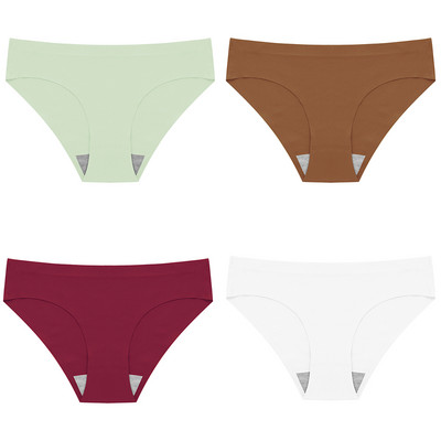 Set 4 bucăți Chiloți damă Slik Lenjerie de corp pentru femei Chiloți 13 culori Femei fără cusături Lenjerie slip 3XL Chiloți de damă 4 buc.