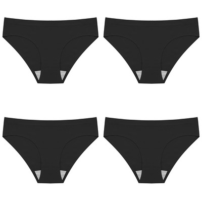 Set 4 bucăți Chiloți damă Slik Lenjerie de corp pentru femei Chiloți 13 culori Femei fără cusături Lenjerie slip 3XL Chiloți de damă 4 buc.