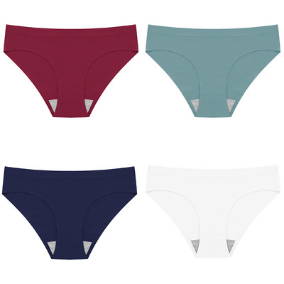 Set 4 bucăți Chiloți damă Slik Lenjerie de corp pentru femei Chiloți 13 culori Femei fără cusături Lenjerie slip 3XL Chiloți de damă 4 buc.