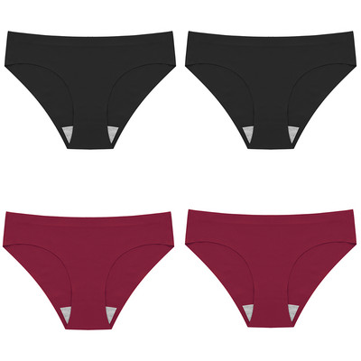 Set 4 bucăți Chiloți damă Slik Lenjerie de corp pentru femei Chiloți 13 culori Femei fără cusături Lenjerie slip 3XL Chiloți de damă 4 buc.