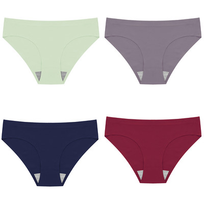 Set 4 bucăți Chiloți damă Slik Lenjerie de corp pentru femei Chiloți 13 culori Femei fără cusături Lenjerie slip 3XL Chiloți de damă 4 buc.