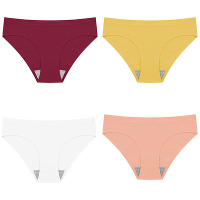 Set 4 bucăți Chiloți damă Slik Lenjerie de corp pentru femei Chiloți 13 culori Femei fără cusături Lenjerie slip 3XL Chiloți de damă 4 buc.