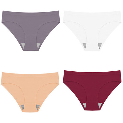 Set 4 bucăți Chiloți damă Slik Lenjerie de corp pentru femei Chiloți 13 culori Femei fără cusături Lenjerie slip 3XL Chiloți de damă 4 buc.