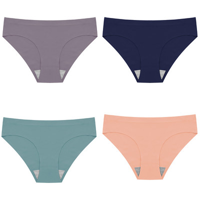 Set 4 bucăți Chiloți damă Slik Lenjerie de corp pentru femei Chiloți 13 culori Femei fără cusături Lenjerie slip 3XL Chiloți de damă 4 buc.