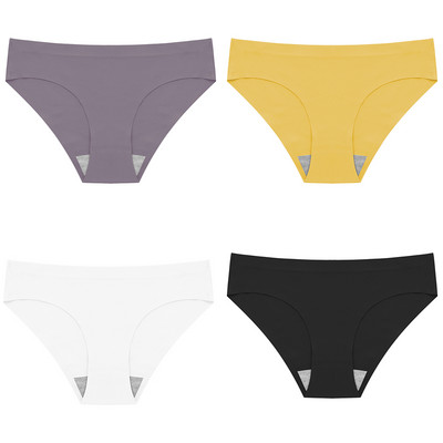 Set 4 bucăți Chiloți damă Slik Lenjerie de corp pentru femei Chiloți 13 culori Femei fără cusături Lenjerie slip 3XL Chiloți de damă 4 buc.