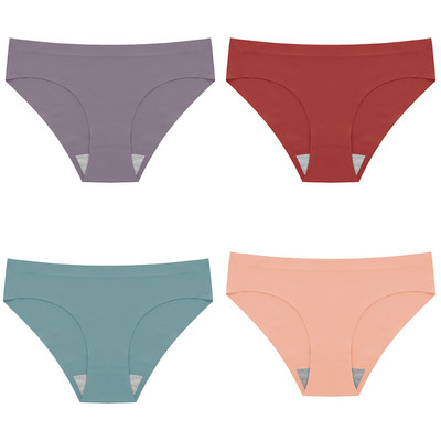 Set 4 bucăți Chiloți damă Slik Lenjerie de corp pentru femei Chiloți 13 culori Femei fără cusături Lenjerie slip 3XL Chiloți de damă 4 buc.